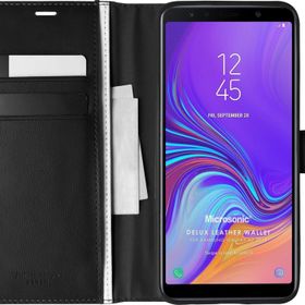 Microsonic Samsung Galaxy A7 2018 Delux Leather Wallet Siyah Kılıf