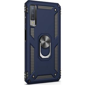 Microsonic Samsung Galaxy A7 2018 Military Ring Holder Lacivert Kılıf