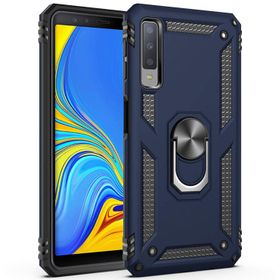 Microsonic Samsung Galaxy A7 2018 Military Ring Holder Lacivert Kılıf