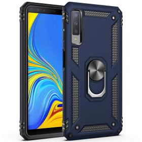 Microsonic Samsung Galaxy A7 2018 Military Ring Holder Lacivert Kılıf