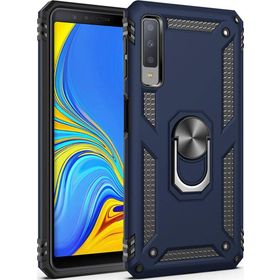 Microsonic Samsung Galaxy A7 2018 Military Ring Holder Lacivert Kılıf