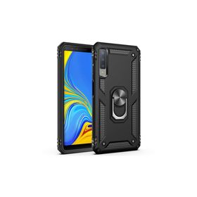 Microsonic Samsung Galaxy A7 2018 Military Ring Holder Siyah Kılıf