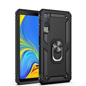 Microsonic Samsung Galaxy A7 2018 Military Ring Holder Siyah Kılıf