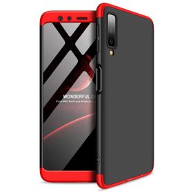 Microsonic Samsung Galaxy A7 Double Dip 360 Protective Kırmızı Siyah Kılıf