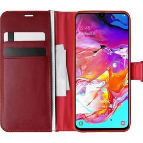 Microsonic Samsung Galaxy A70 Delux Leather Wallet Kırmızı Kılıf