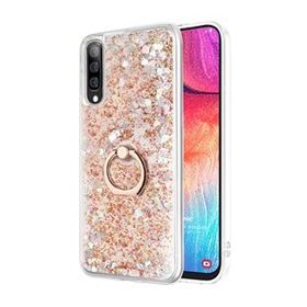 Microsonic Samsung Galaxy A70 Glitter Liquid Holder Gold Kılıf