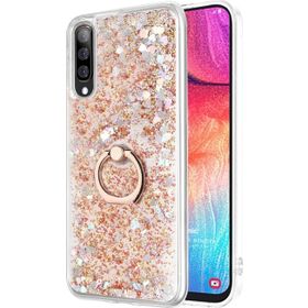 Microsonic Samsung Galaxy A70 Glitter Liquid Holder Gold Kılıf