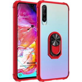 Microsonic Samsung Galaxy A70 Grande Clear Ring Holder Kırmızı Kılıf