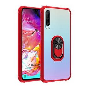 Microsonic Samsung Galaxy A70 Grande Clear Ring Holder Kırmızı Kılıf