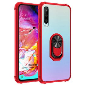 Microsonic Samsung Galaxy A70 Grande Clear Ring Holder Kırmızı Kılıf