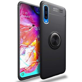 Microsonic Samsung Galaxy A70 Kickstand Ring Holder Lacivert Kılıf