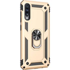 Microsonic Samsung Galaxy A70 Military Ring Holder Gold Kılıf
