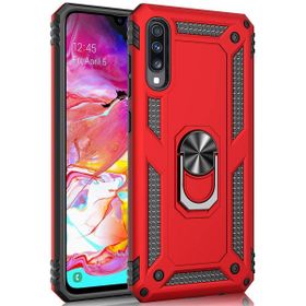 Microsonic Samsung Galaxy A70 Military Ring Holder Kırmızı Kılıf
