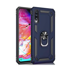 Microsonic Samsung Galaxy A70 Military Ring Holder Lacivert Kılıf
