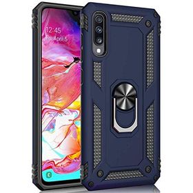 Microsonic Samsung Galaxy A70 Military Ring Holder Lacivert Kılıf