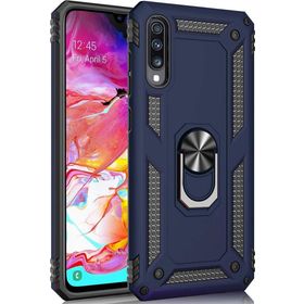 Microsonic Samsung Galaxy A70 Military Ring Holder Lacivert Kılıf