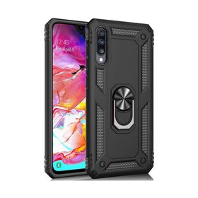 Microsonic Samsung Galaxy A70 Military Ring Holder Siyah Kılıf