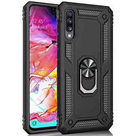 Microsonic Samsung Galaxy A70 Military Ring Holder Siyah Kılıf