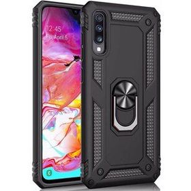 Microsonic Samsung Galaxy A70 Military Ring Holder Siyah Kılıf