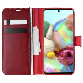 Microsonic Samsung Galaxy A71 Delux Leather Wallet Kırmızı Kılıf