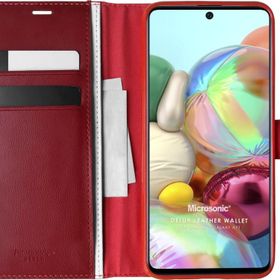 Microsonic Samsung Galaxy A71 Delux Leather Wallet Kırmızı Kılıf