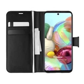 Microsonic Samsung Galaxy A71 Delux Leather Wallet Siyah Kılıf