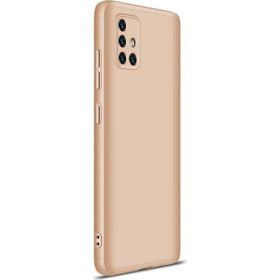 Microsonic Samsung Galaxy A71 Double Dip 360 Protective Gold Kılıf