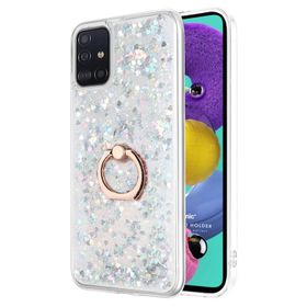 Microsonic Samsung Galaxy A71 Glitter Liquid Holder Beyaz Kılıf