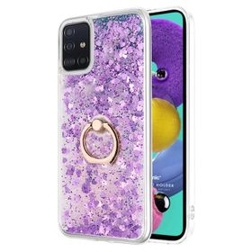 Microsonic Samsung Galaxy A71 Glitter Liquid Holder Beyaz Kılıf
