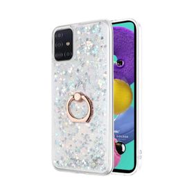 Microsonic Samsung Galaxy A71 Glitter Liquid Holder Beyaz Kılıf