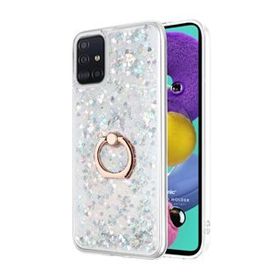 Microsonic Samsung Galaxy A71 Glitter Liquid Holder Gümüş Kılıf