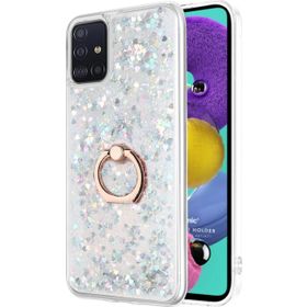 Microsonic Samsung Galaxy A71 Glitter Liquid Holder Gümüş Kılıf
