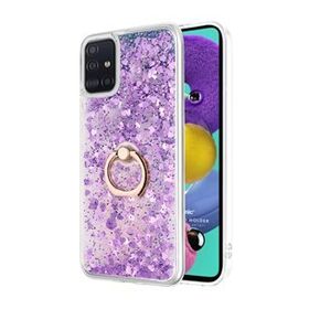 Microsonic Samsung Galaxy A71 Glitter Liquid Holder Mor Kılıf
