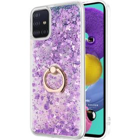 Microsonic Samsung Galaxy A71 Glitter Liquid Holder Mor Kılıf
