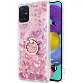 Microsonic Samsung Galaxy A71 Glitter Liquid Holder Pembe Kılıf