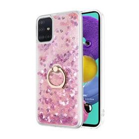 Microsonic Samsung Galaxy A71 Glitter Liquid Holder Pembe Kılıf