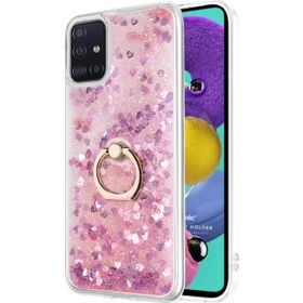 Microsonic Samsung Galaxy A71 Glitter Liquid Holder Pembe Kılıf