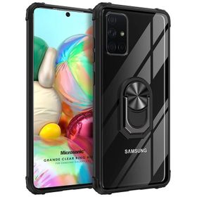 Microsonic Samsung Galaxy A71 Grande Ring Holder Siyah Kılıf