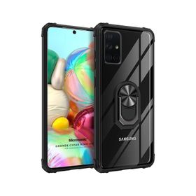Microsonic Samsung Galaxy A71 Grande Ring Holder Siyah Kılıf