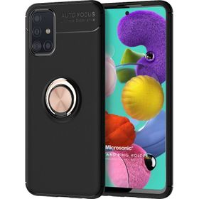 Microsonic Samsung Galaxy A71 Kickstand Ring Holder Kırmızı Kılıf