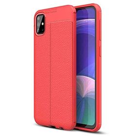 Microsonic Samsung Galaxy A71 Kırmızı Deri Dokulu Silikon Kılıf
