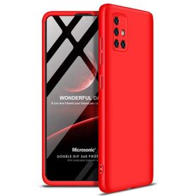 Microsonic Samsung Galaxy A71 Kırmızı Double Dip 360 Protective Kılıf