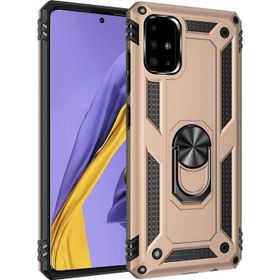 Microsonic Samsung Galaxy A71 Military Ring Holder Gold Kılıf