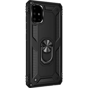 Microsonic Samsung Galaxy A71 Military Ring Holder Siyah Kılıf