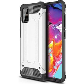 Microsonic Samsung Galaxy A71 Rugged Armor Gümüş Kılıf