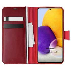 Microsonic Samsung Galaxy A72 Delux Leather Wallet Siyah Kılıf