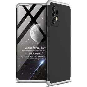 Microsonic Samsung Galaxy A72 Double Dip 360 Protective Siyah Gri Kılıf