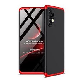 Microsonic Samsung Galaxy A72 Double Dip 360 Protective Siyah Kırmızı Kılıf