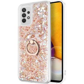 Microsonic Samsung Galaxy A72 Glitter Liquid Holder Gold Kılıf