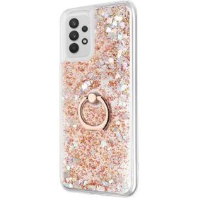 Microsonic Samsung Galaxy A72 Glitter Liquid Holder Gold Kılıf